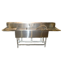 Used Commercial 3 Compartment Kitchen / Concession Sink w/ Pre-Rinse 93"