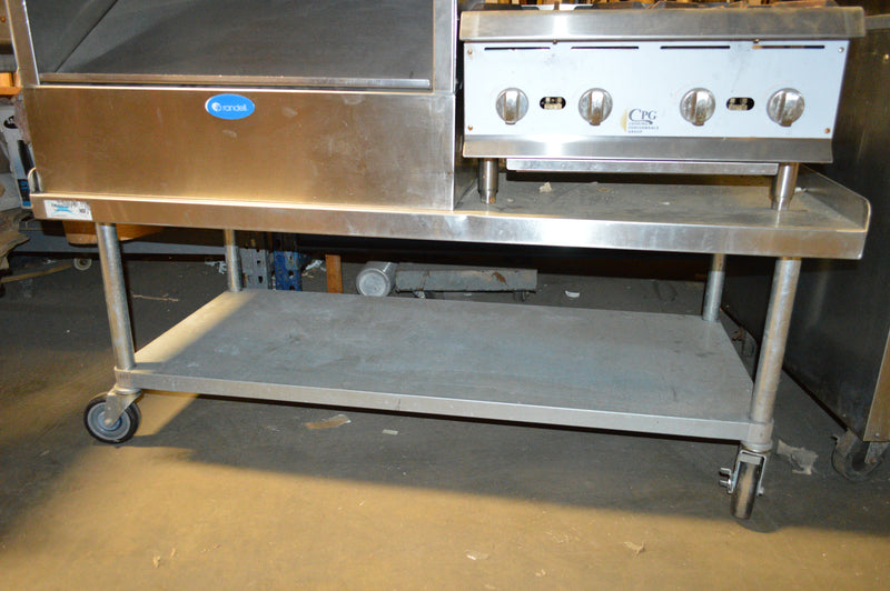 Used Commercial 60" x 30" Stainless Steel Equipment Stand w. Casters