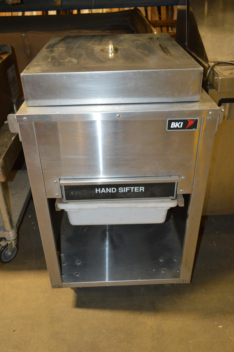 Used BKI Commercial Restaurant Breading Work Table w/ Sifter Drawer, Lower Receiving Pan