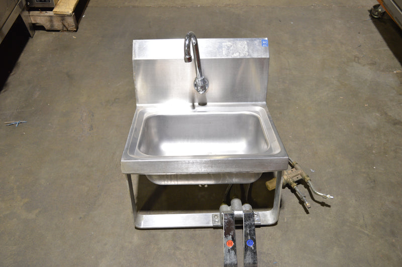 Used Commercial Stainless Steel Hand Sink w/ Knee Valves