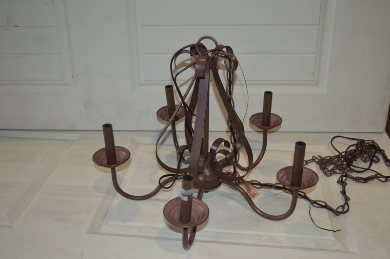RUSTIC BRONZE 5 LIGHT CANDELABRA CHANDILEIR