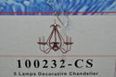 RUSTIC BRONZE 5 LIGHT CANDELABRA CHANDILEIR