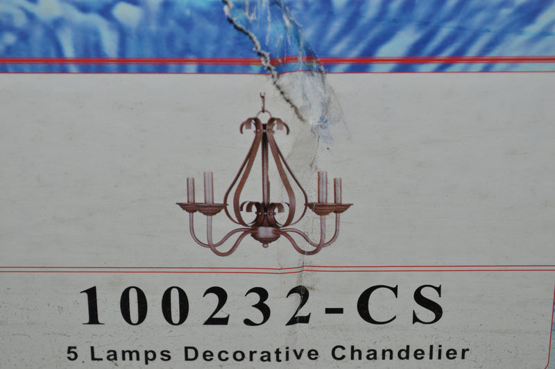 RUSTIC BRONZE 5 LIGHT CANDELABRA CHANDILEIR