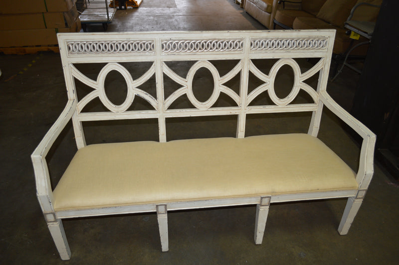VINTAGE WOODEN BENCH, French Provincial Style - 62 inches wide
