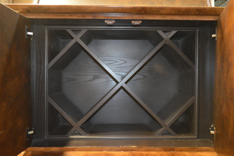 HENREDON CABINET WITH BUILT IN DESK AND WINE RACK