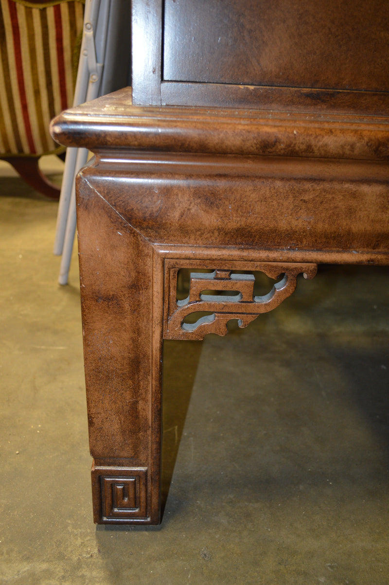 HENREDON CABINET WITH BUILT IN DESK AND WINE RACK