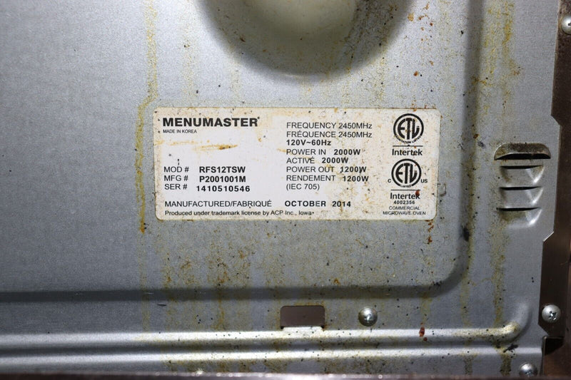 Amana Menumaster RF12TSW, Used, Good Condition, Minor Blemishes, 2014 Model