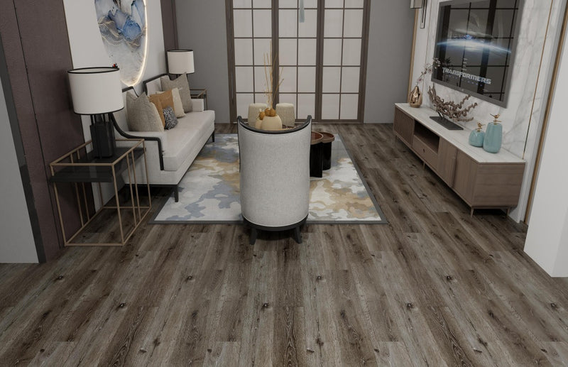 Smoke Gray - SPC Premium LVP Flooring 5mm / 20 mil Wear Layer 28.84 SQ FT / BOX, $1.89 / SQ FT