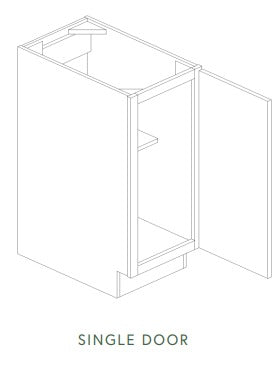 Liberty White Shaker Full Height Single Door Base Cabinet