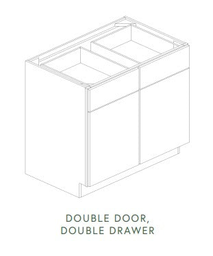 Liberty White Shaker Base Cabinet with Two Doors and Two Drawers 33" Wide