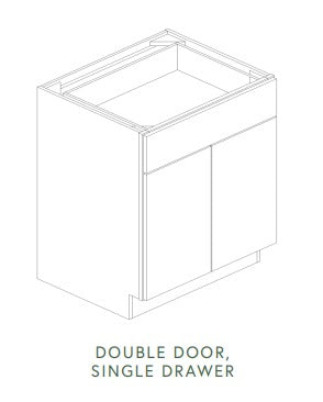 Liberty White Shaker Base Cabinet with Single Drawer and Two Doors 24" Wide