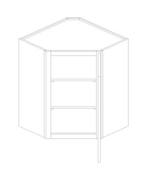 Liberty White Shaker Wall Diagonal Corner 24 Inch x 36 Inch