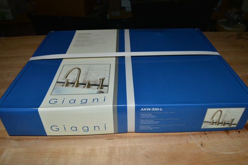 Giagni 4-Hole Kitchen Faucet w/ Spray Satin Nickel, AKW-SNI-L
