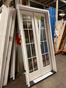 DOUBLE PATIO DOOR 4/0 x 8/0 8 Lite Prehung Unit w/ Brick Moulding