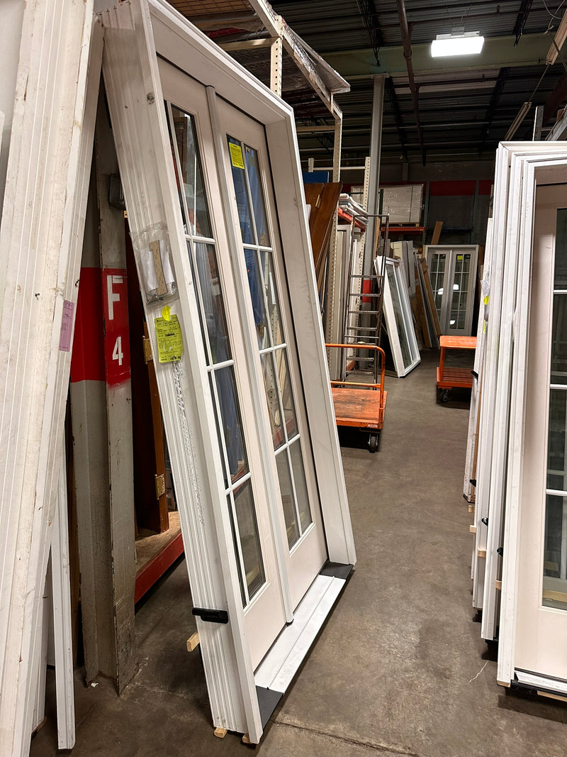 DOUBLE PATIO DOOR 4/0 x 8/0 8 Lite Prehung Unit w/ Brick Moulding