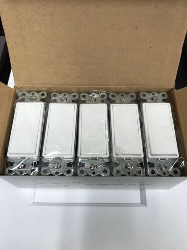 White Decora Switch Single Pole 15A 120V (10 pack)