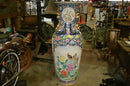 4 & 1/2 foot tall Oriental Decorative vase, pheasant and flowers