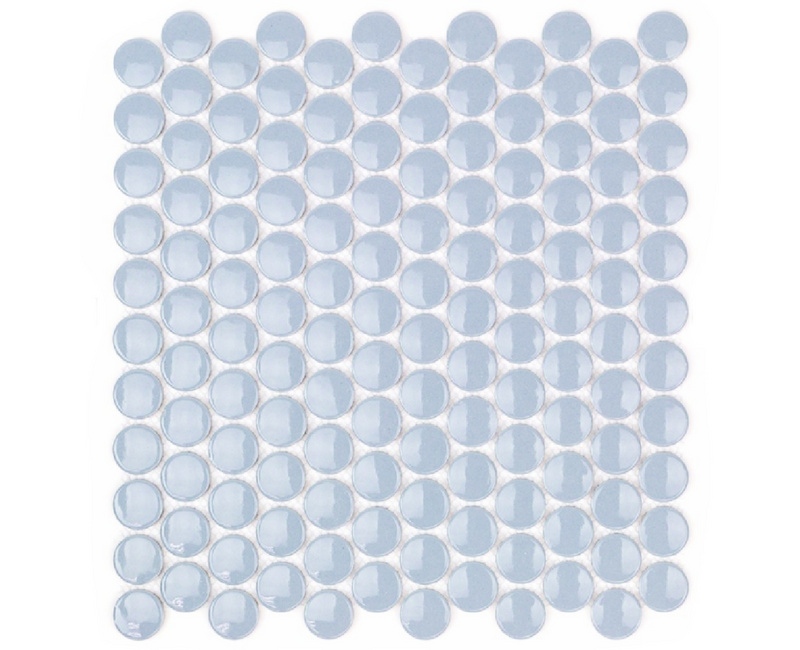 Soft Light Blue Circle Porcelain Mosaic Tile