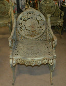 Set of 4 - FOUR SEASONS IRON CHAIR BY NORTHAMPTON, W. ROBERTS, THE LION FOUNDRY
