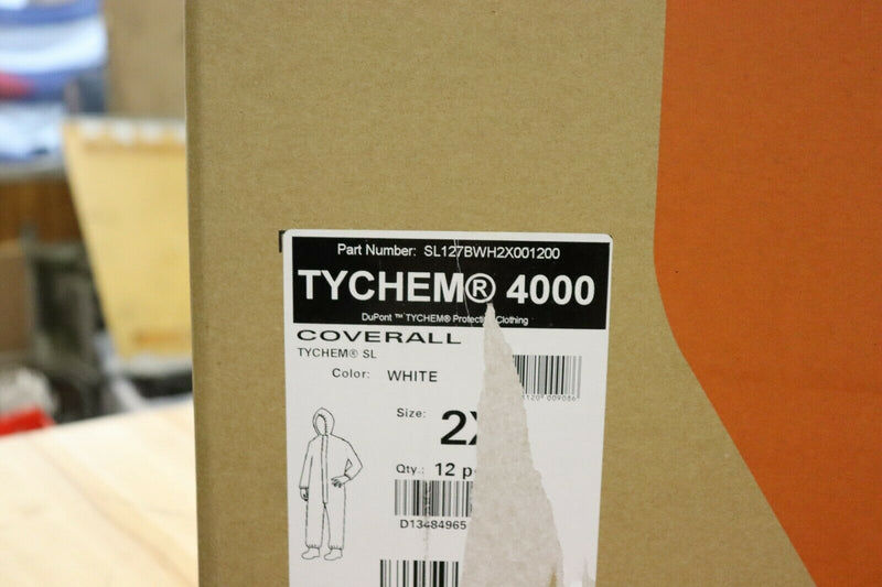Tychem 4000 coverall, 2x, color white, 12 pcs