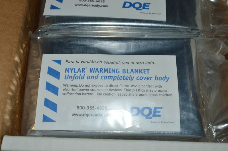 DQE 5 pack Warming Mylar Emergency Blanket Silver Tone  55" x 82"