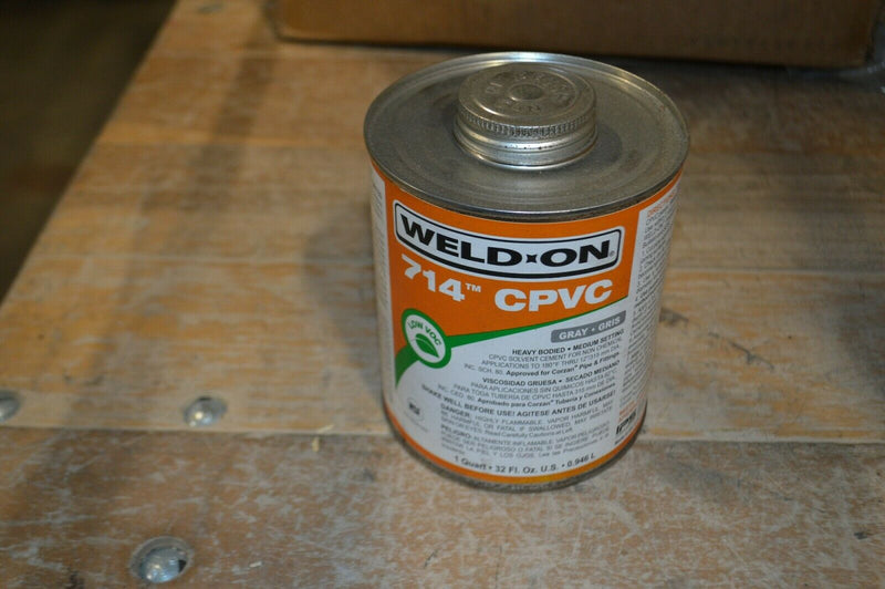 Weld on 714 CPVC, gray pipe cement