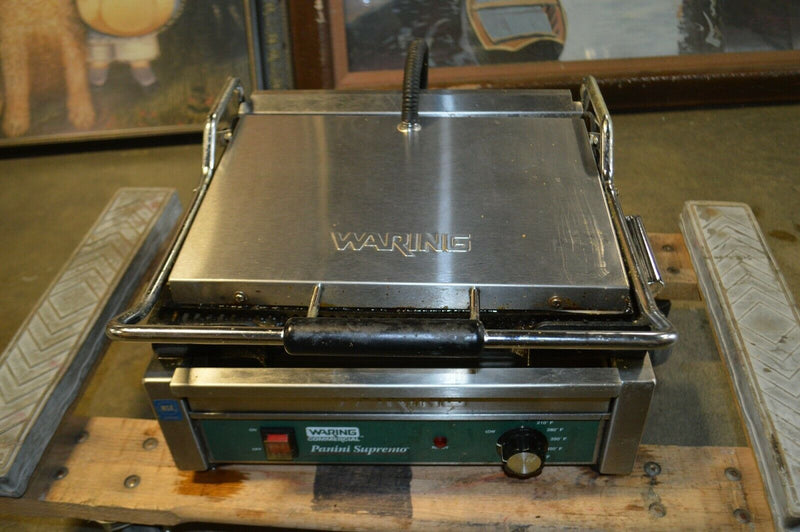 Used Waring Commercial Panini Supremo Sandwich Press, WPG250