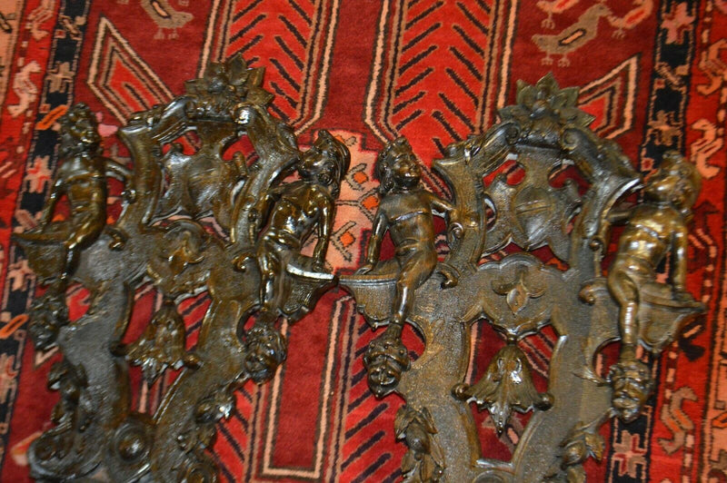 Mid 19th Century Hand Carved Walnut Chairs with cherubs, Pair