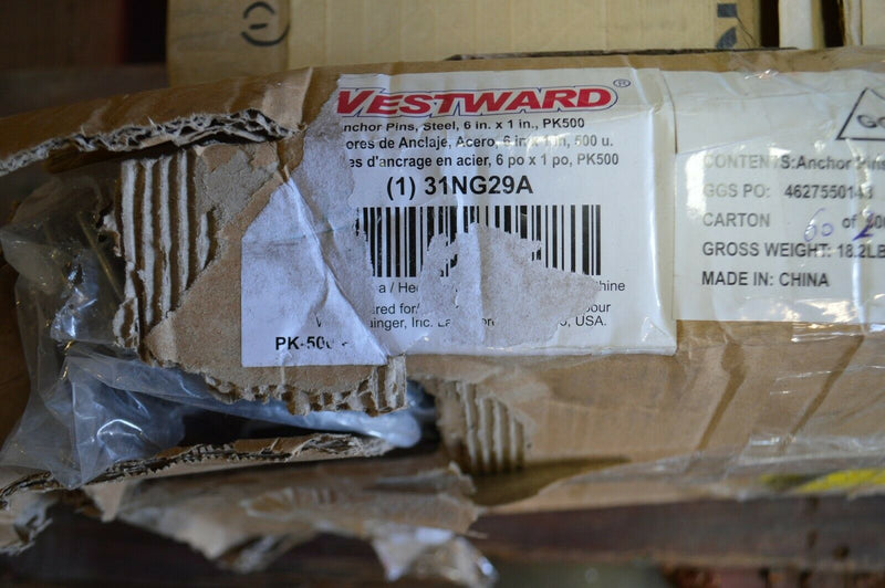 Westward Anchor pins, steel 6" x1"pk 500