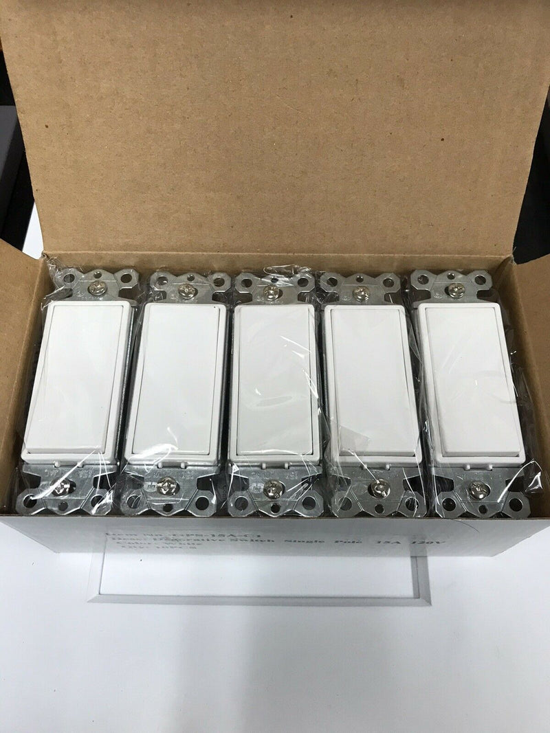 White Decora Switch Single Pole 15A 120V (10 pack)