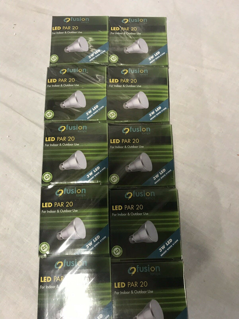 10 pack LED Par 20 / 4100K Flood Bulb -  Indoor / Outdoor - Bright White -