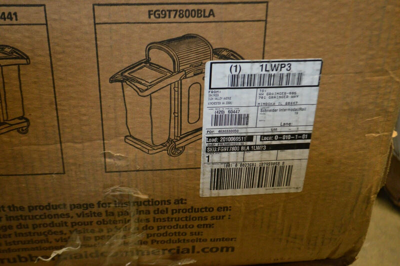 Rubbermaid Black Housekeeping cart, Model FG9T7800BLA