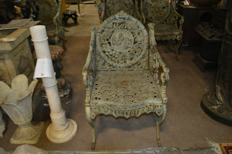 Set of 4 - FOUR SEASONS IRON CHAIR BY NORTHAMPTON, W. ROBERTS, THE LION FOUNDRY