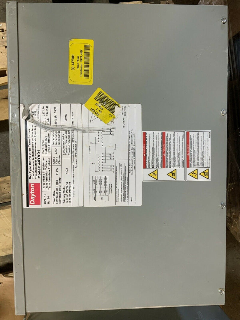 `Dayton 3 phase transformer, Model 44yv01
