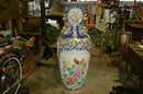 4 & 1/2 foot tall Oriental Decorative vase, pheasant and flowers