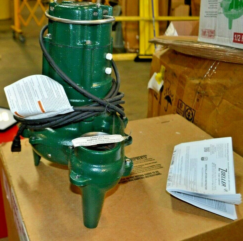 ZOELLER Sewage Ejector Pump, HP 1/2, Flow Rate,@ 10 Ft. of Head 85  Model