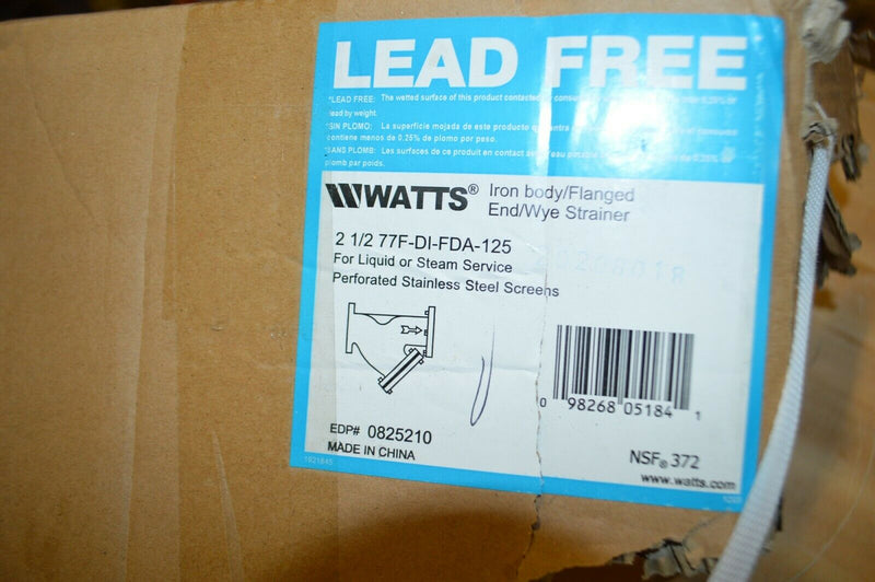 Watts 2-1/2" 77F Cast Iron Wye Strainer (77F-DI-FDA-125)