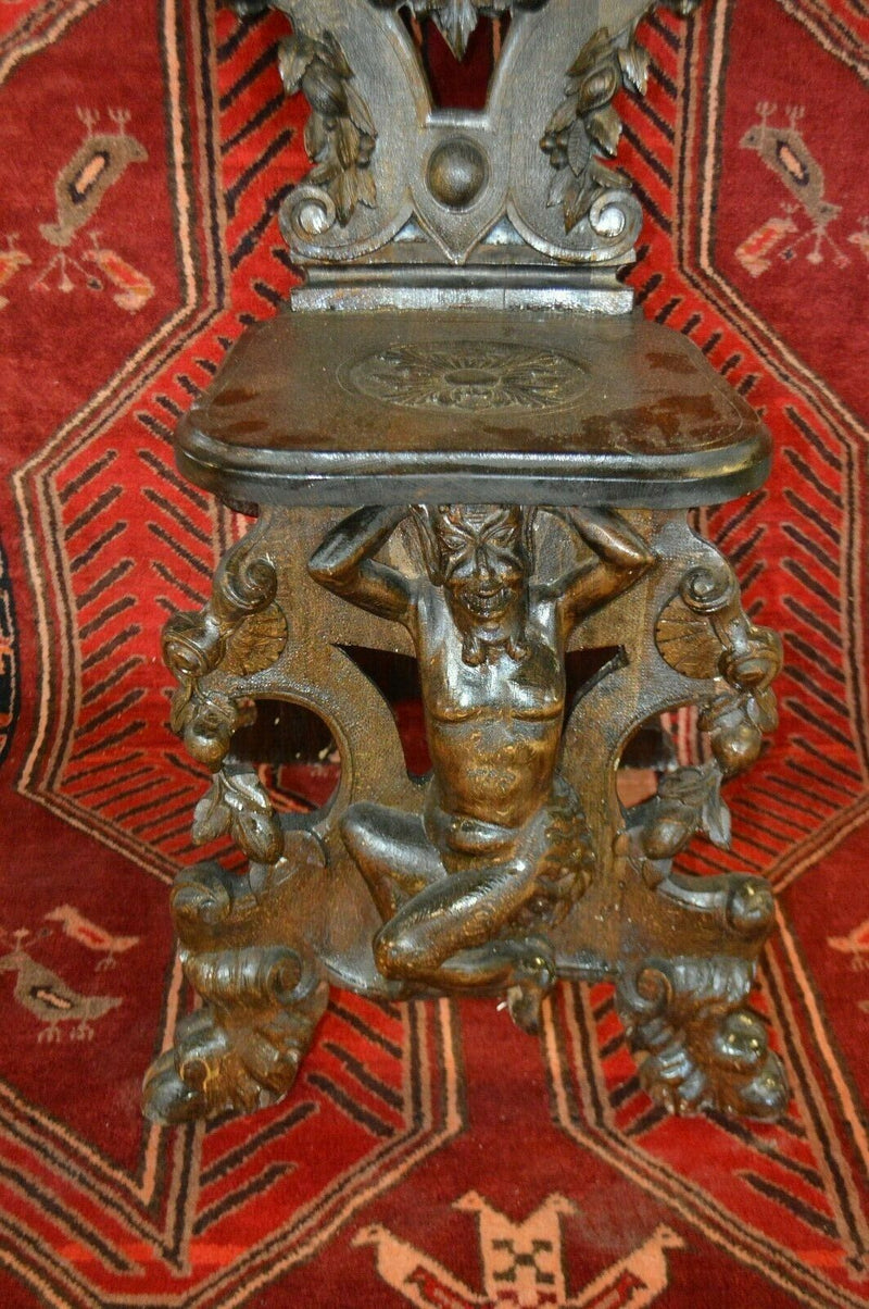 Mid 19th Century Hand Carved Walnut Chairs with cherubs, Pair
