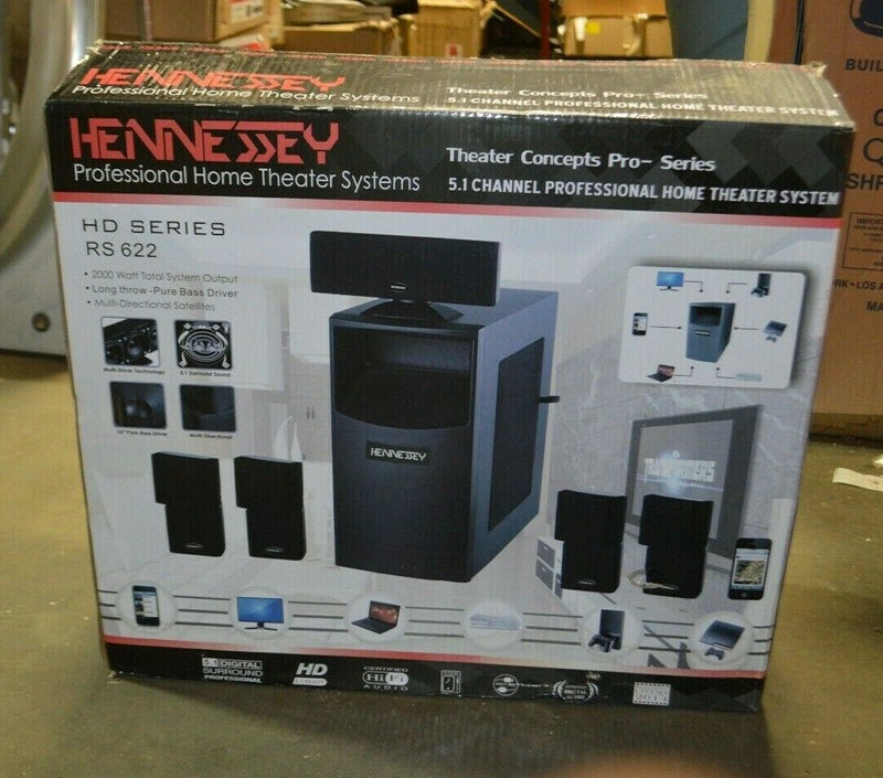 Hennessey HD Series RS622, 5.1 channel professional home theater system