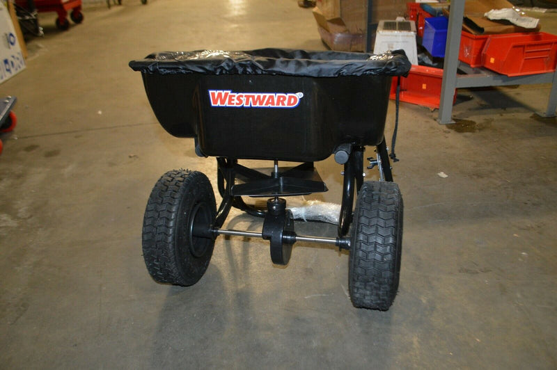 Westward Broadcast spreader, 30 lb pneumatic wheel type  10F635A