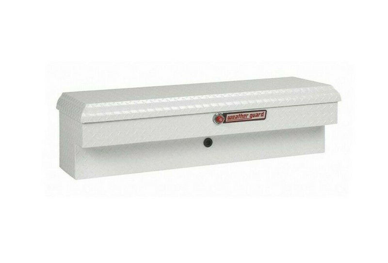 Weather Guard low side truck bed box, aluminum, white,hindged 3.4 cu ft