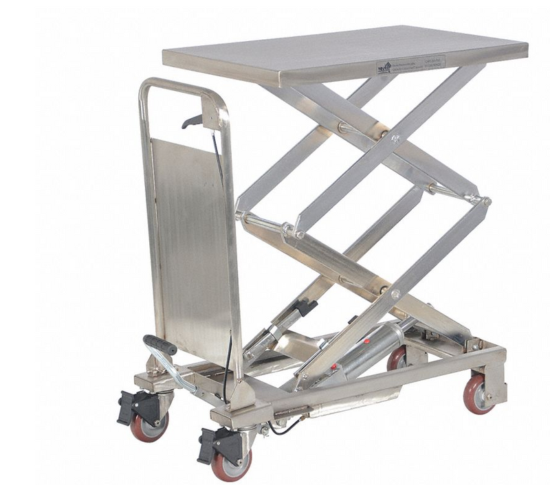 Vestil Mobile scissor lift table, 220lb load capacity, 51" lifting height max