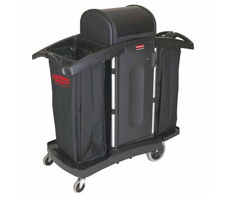 Rubbermaid Black Housekeeping cart, Model FG9T7800BLA