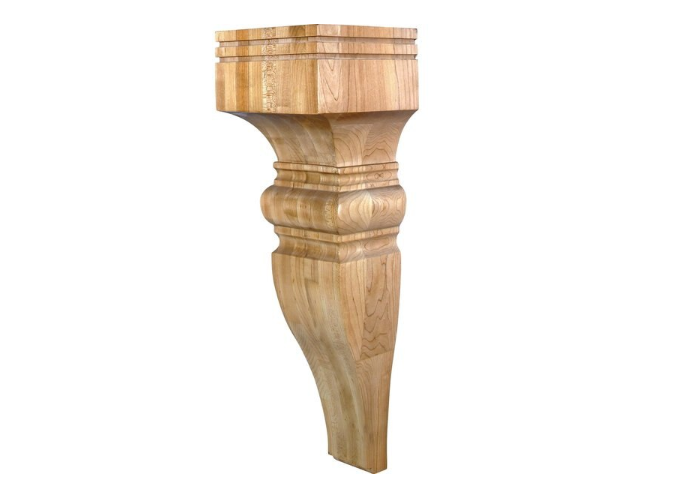 7" Wx7"Dx22"H Maple Baroque Corbel, Hardware Resource,COR23-3mp