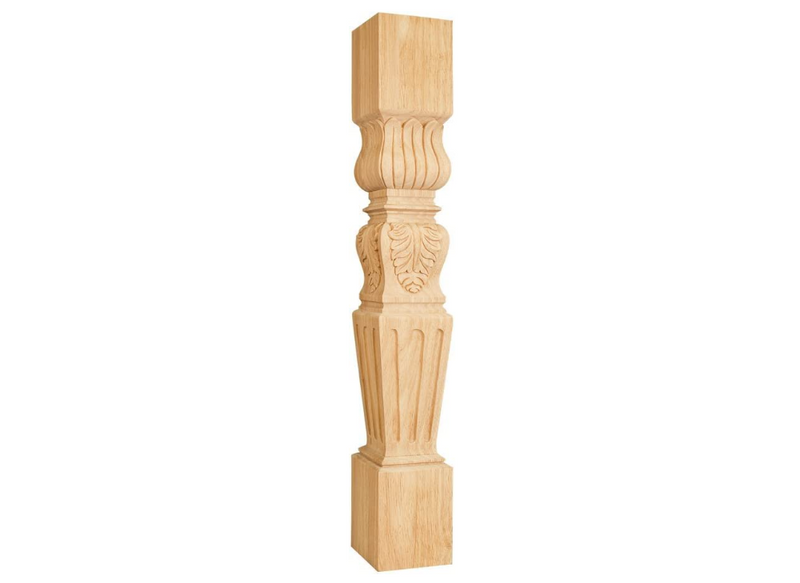 Hardware Resources P29ALD 5" Wx5"Dx35-1/2"H Alder Fluted Acanthus Post