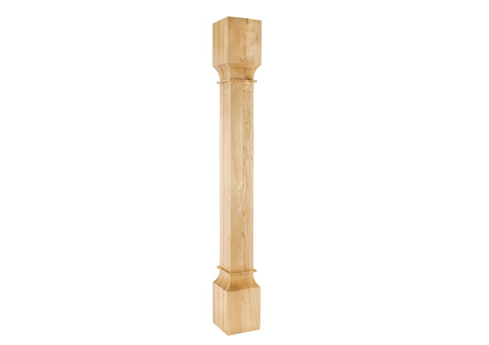 5" Wx5"Dx42"H White Birch Square Post, P35-5-42-WB