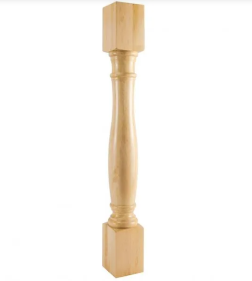P1-5-42-CH Turned Wood Post, 5" W x 5" D x 42" H Cherry Turned Post