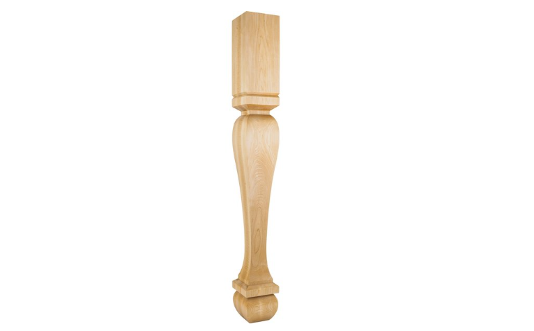 5" Wx5"Dx42"H Hard Maple Footed Square Post