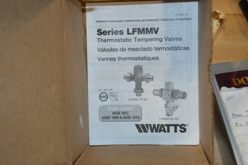 Watts LFMMVM1-US 1/2" pex-z4  Lead Free Thermostatic Mixing Valve