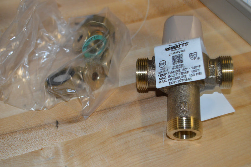 Watts LFMMVM1-US 1/2" pex-z4  Lead Free Thermostatic Mixing Valve